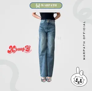WARPATH - Highwaist Kulot Loose Jeans Retro Vintage Wanita Non Stretch Celana Panjang Cewek XOXOGY 8891