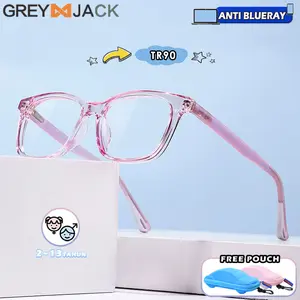 Grey Jack Kacamata Antiradiasi Blueray Gadget Anak Laki-laki Perempuan Model Kotak Ringan Fashionable Ringan Lentur 5362