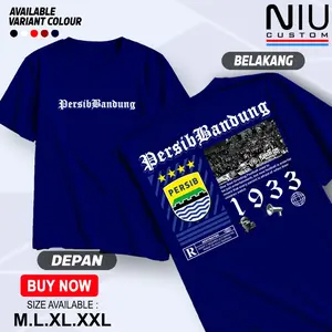 Kaos Persib Champion Long Live Persib - Baju Kaos Casual Football Persib Bandung Juara - T-Shirt Supporter Bola Bobotoh Persib