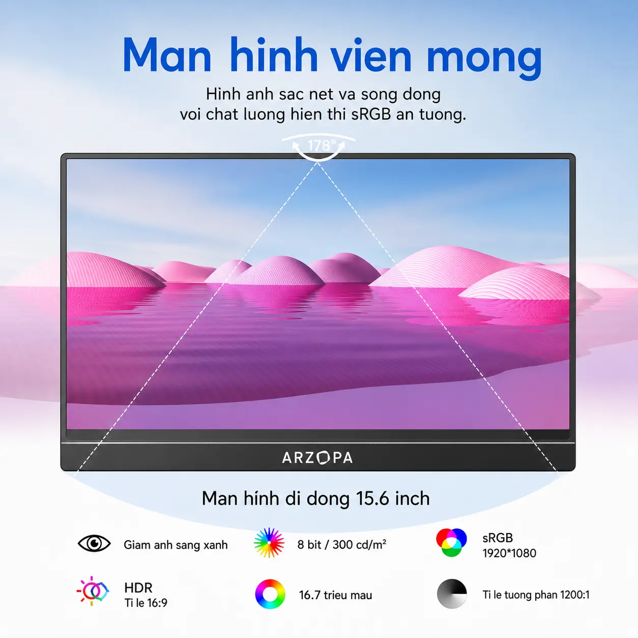 ARZOPA Màn hình di động,1920 * 1080P, Loại IPS, Tương thích với iPad, PC, Mac, Điện thoại, Xbox, Switch, PS4, USB-C và HDMI | BigBuy360 - bigbuy360.vn ARZOPA Màn hình di động,1920 * 1080P, Loại IPS, Tương thích với iPad, PC, Mac, Điện thoại, Xbox, Switch, PS4, USB-C và HDMI | BigBuy360 - bigbuy360.vn