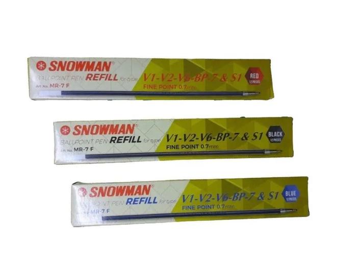 Gambar Snowman Refill Tinta Hitam Biru Merah MR7 F untuk Bolpoint V1 V2 V6 BP7 dan S1 Ukuran 0.7mm Original Namiki - Hitam dari Namiki Online Kota Semarang Tokopedia