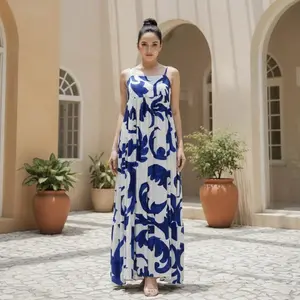 Rayna Midi Dress Wanita Kekinian Rayon Motif Terbaru - Devaira