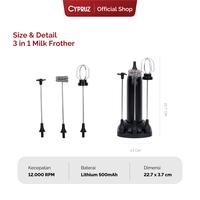 Gambar Cypruz 3in1 Milk Frother Elektrik Pengocok Susu USB Type-C Foam Latte Cappuccino dari Cypruz Kitchenware Kota Administrasi Jakarta Utara 5 Tokopedia