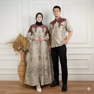 YN-Seragam Keluarga Lebaran Couple Gamis & Koko Terbaru Family Look Couple Muslim Adem Nyaman Mewah dengan Desain Elegan
