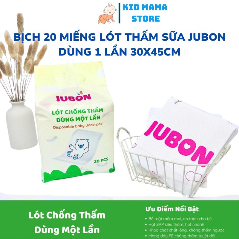Lót chống thấm cho bé dùng một lần Jubon bịch 20 miếng siêu thấm hút kích thước 30x45 cm Kid Mama Store