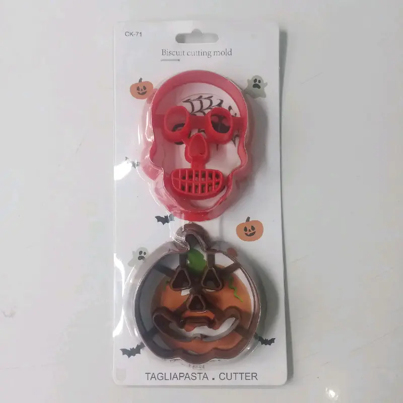cetakan kue kering cetakan biskuit cooking cutter mold cetakan kue bentuk skeleton dan pumpkins halloween 0