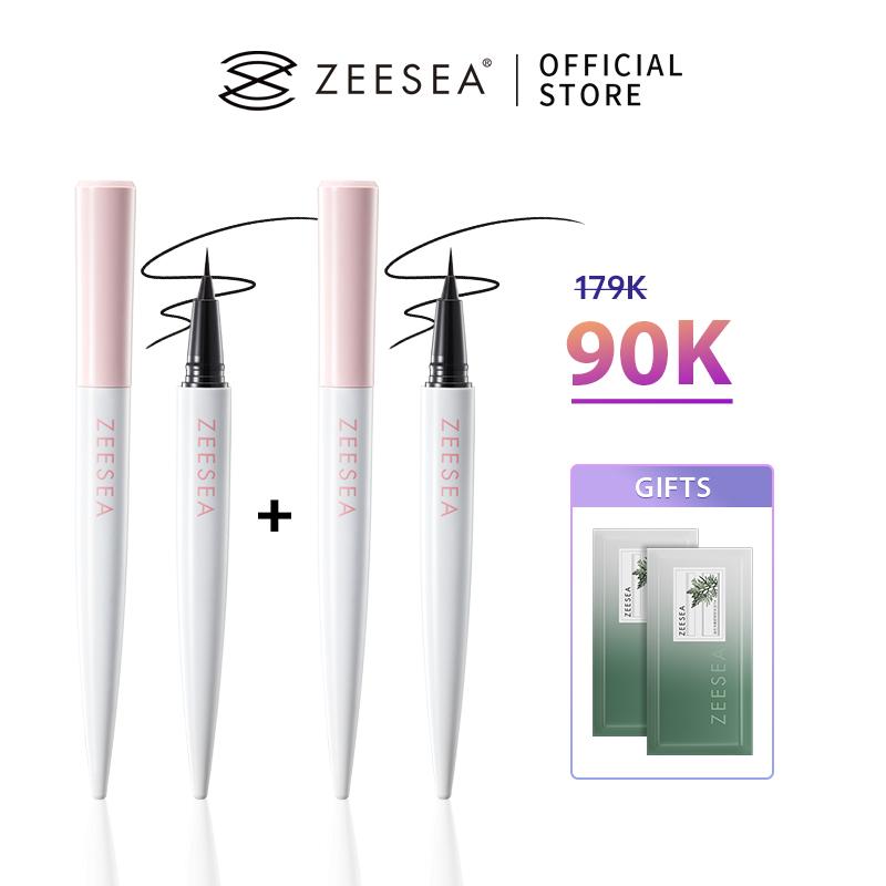【maitrinh0912 X ZEESEA COMBO 2 Bút Kẻ Mắt Zeseea, Không Thấm Nước, Lâu Trôi, Nhanh Khô, Dễ Sử Dụng, 0.4g/1pcs + [Free Gift]Khăn tẩy trang 2pcs