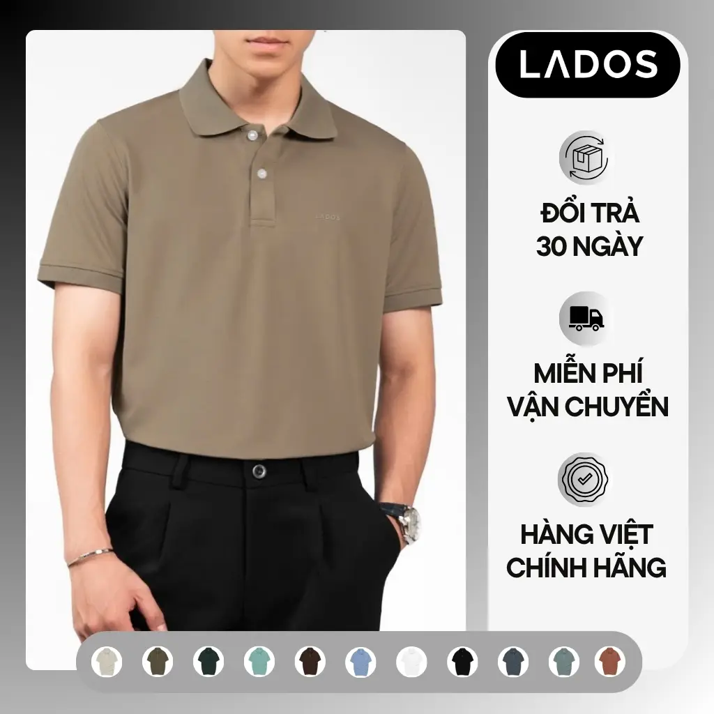 Áo Polo Nam LADOS-9084 Vải Thun Co Giãn Mềm Mại, Thoáng Mát Phong Cách Lịch Lãm Phù Hợp Đi Làm, Đi Chơi