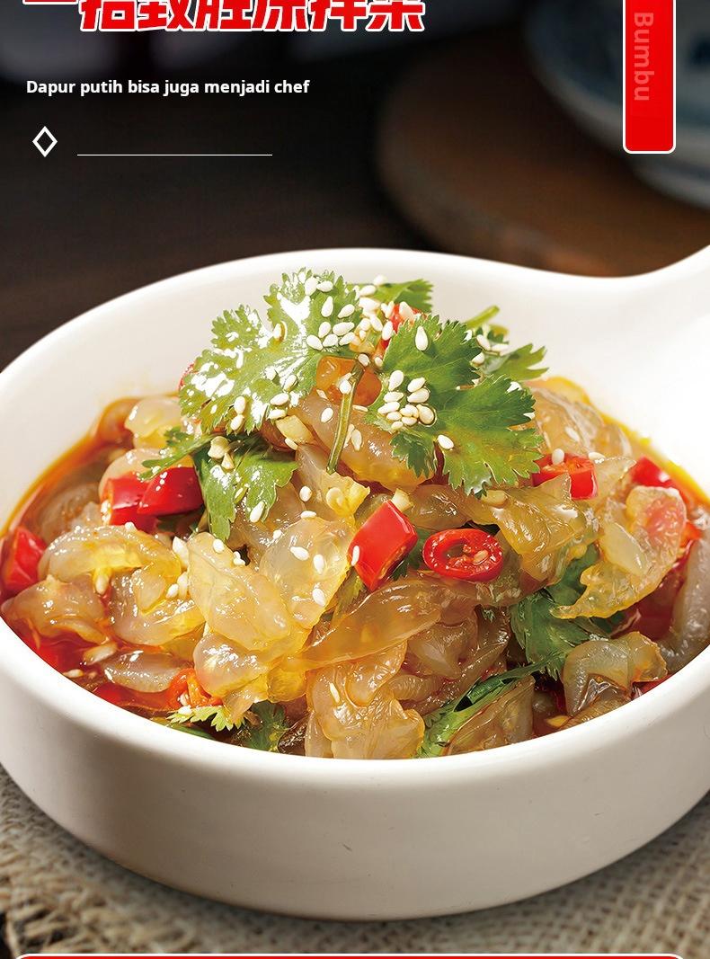 -nusamunch   Saus salad dingin, saus celup, potongan rumput laut, mentimun dingin, daging sapi, mie dingin, mie soba, bumbu serbaguna, saus salad asam pedas