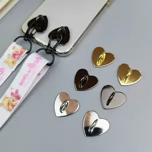 Gantungan casing ponsel berbentuk hati Gantungan snap berbahan alloy DIY dengan tali gantungan Aksesori ponsel Pengait snap berbentuk hati