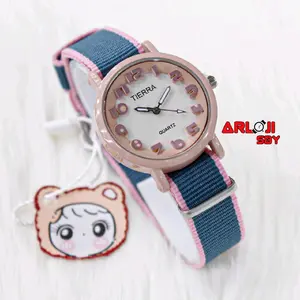 Jam Tangan Tierra Bear A3889 Jam Tangan Wanita Cewek Fashion Analog Tali Nylon / canvas Tahan Air 1 ATM Watches