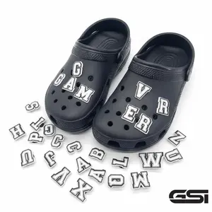 GSI - Patch Sandal Aksesoris  Motif Huruf White Black Hiasan Sandal Sepatu Desain Unik Warna Cerah Penambah Kesan Personal
