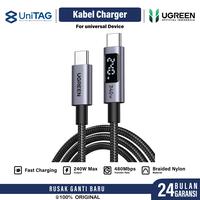 Gambar UGREEN Kabel Charger Braided USB Type C for Macbook Laptop 240W Digital Display PD 3.1 Fast Charging by UniTAG - Black 1m dari UniTAG Store Kota Administrasi Jakarta Barat 1 Tokopedia