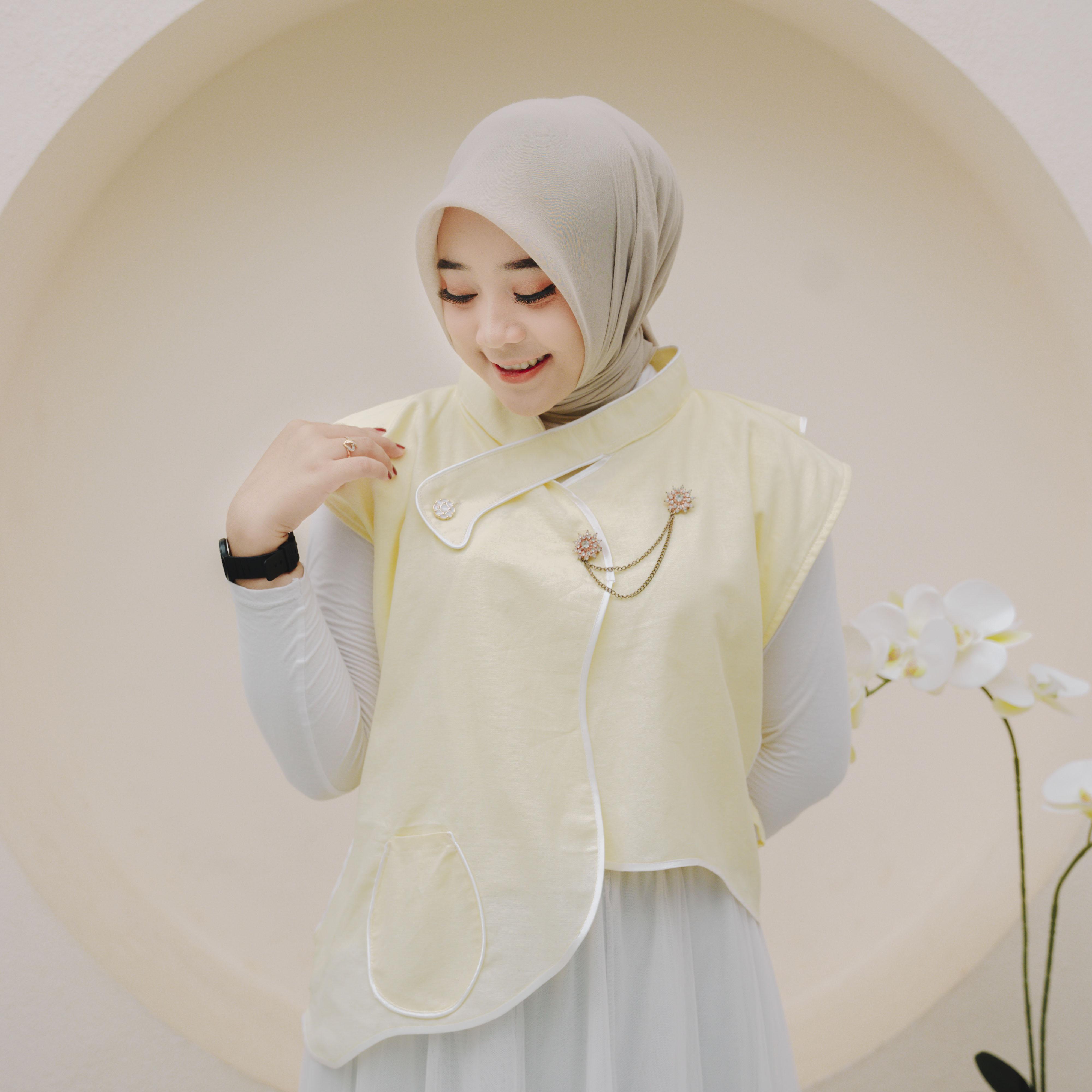 MICA Vest TOP Atasan Linen Wanita Semi Crop