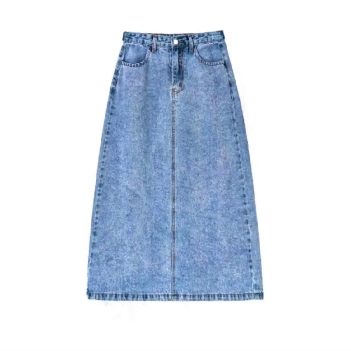 Rok Jeans Highwaist A line Panjang Denim Korean Style Wanita - Cewek Simple