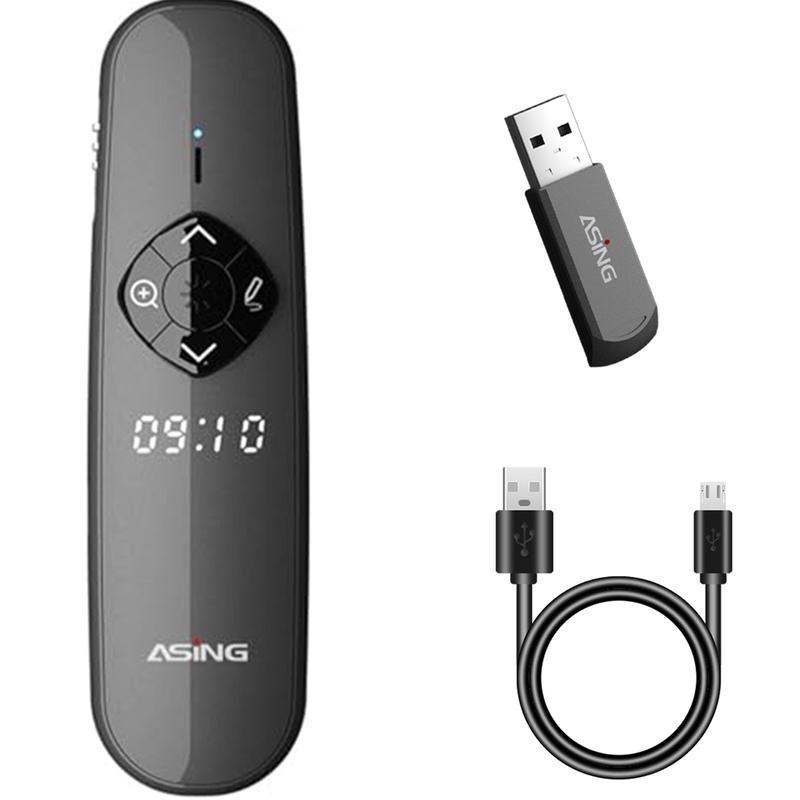 Asing Rechargeable 128GB USB Wireless Presentation Clicker with Air ...