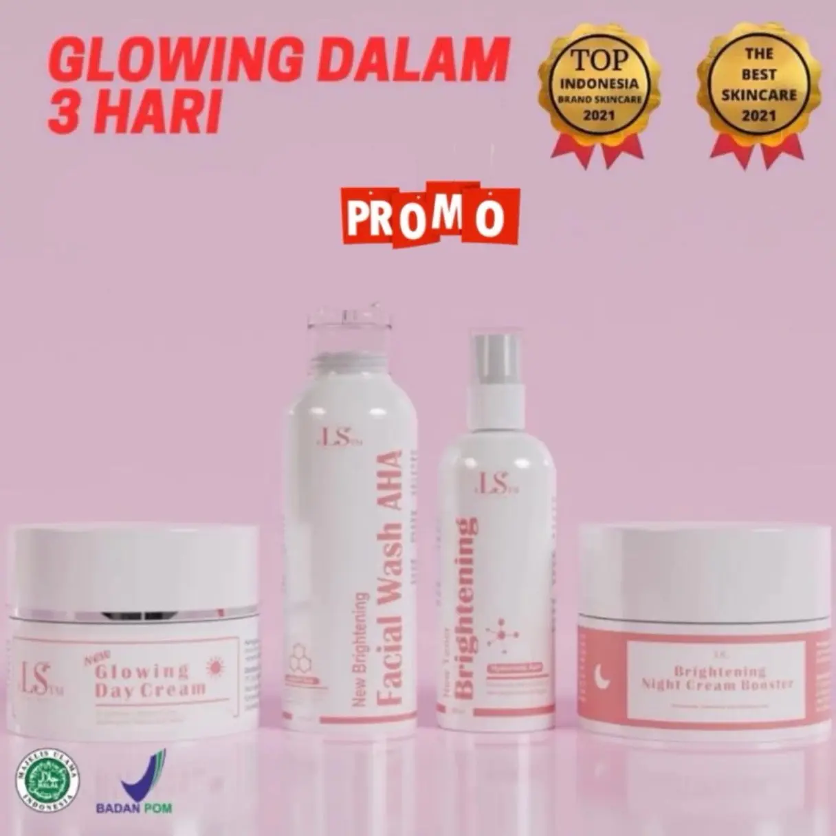 4 in 1 LS Skincare Brightening Booster Glowing BPOM
