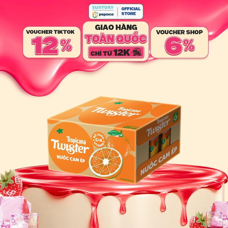 Thùng 24 Chai Nước Trái Cây Twister Cam (320ml/chai)