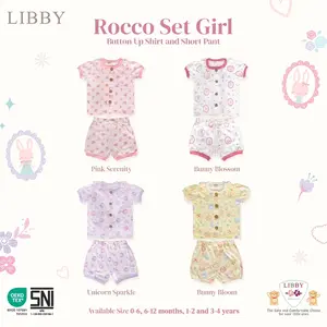 Libby Rocco Pendek Girl - Setelan Baju Pendek Celana Pendek 0-4 Tahun