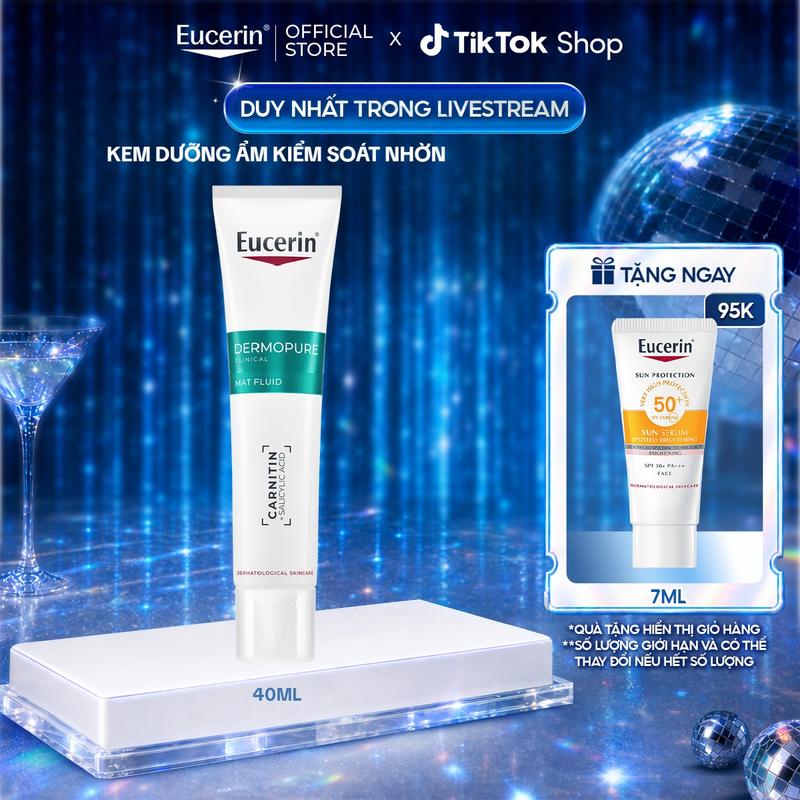 Kem dưỡng ẩm giúp kiểm soát nhờn Eucerin DermoPure Clinical Mat Fluid 40ml