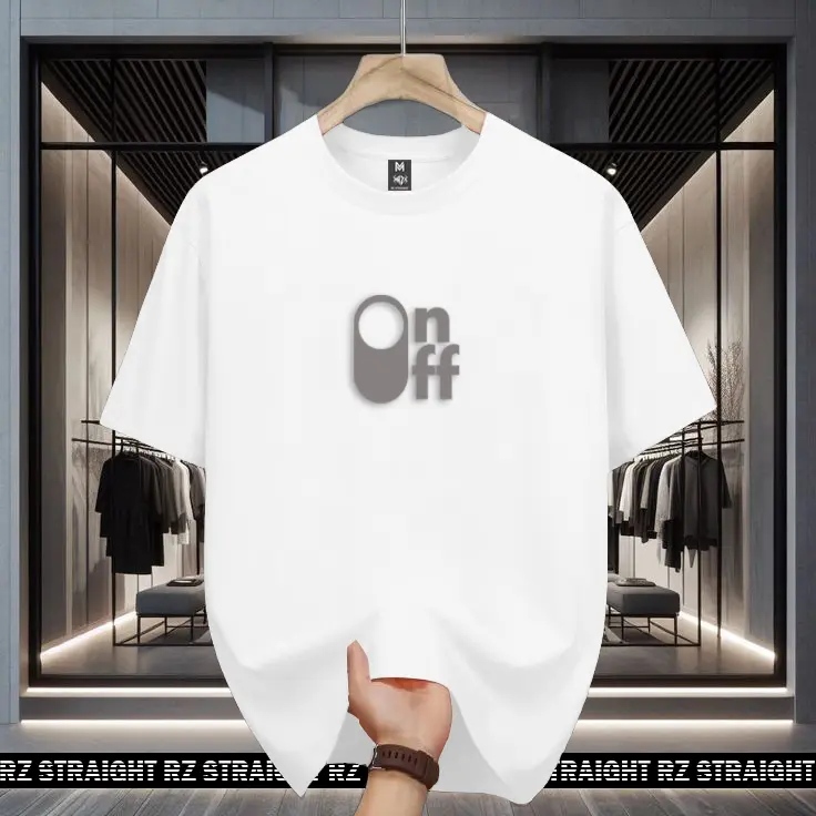Baju Kaos Pendek Rz Straight On Off Motif Silver Casual Unisex Sablon Cowok - Fit, Panjang 6