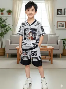 Setelan Jersey Anak Laki Laki 1-10Th Full Printing Dryfit Milano Dengan Karakter Luffy