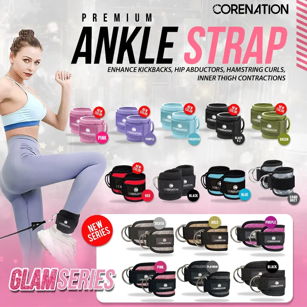 CoreNation Premium Ankle Strap | Ankle Strap Fitness Gym & Fitness Adjustable Strap