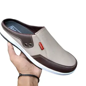 Sandal pria selop motif suede sandal kekinian Shoes