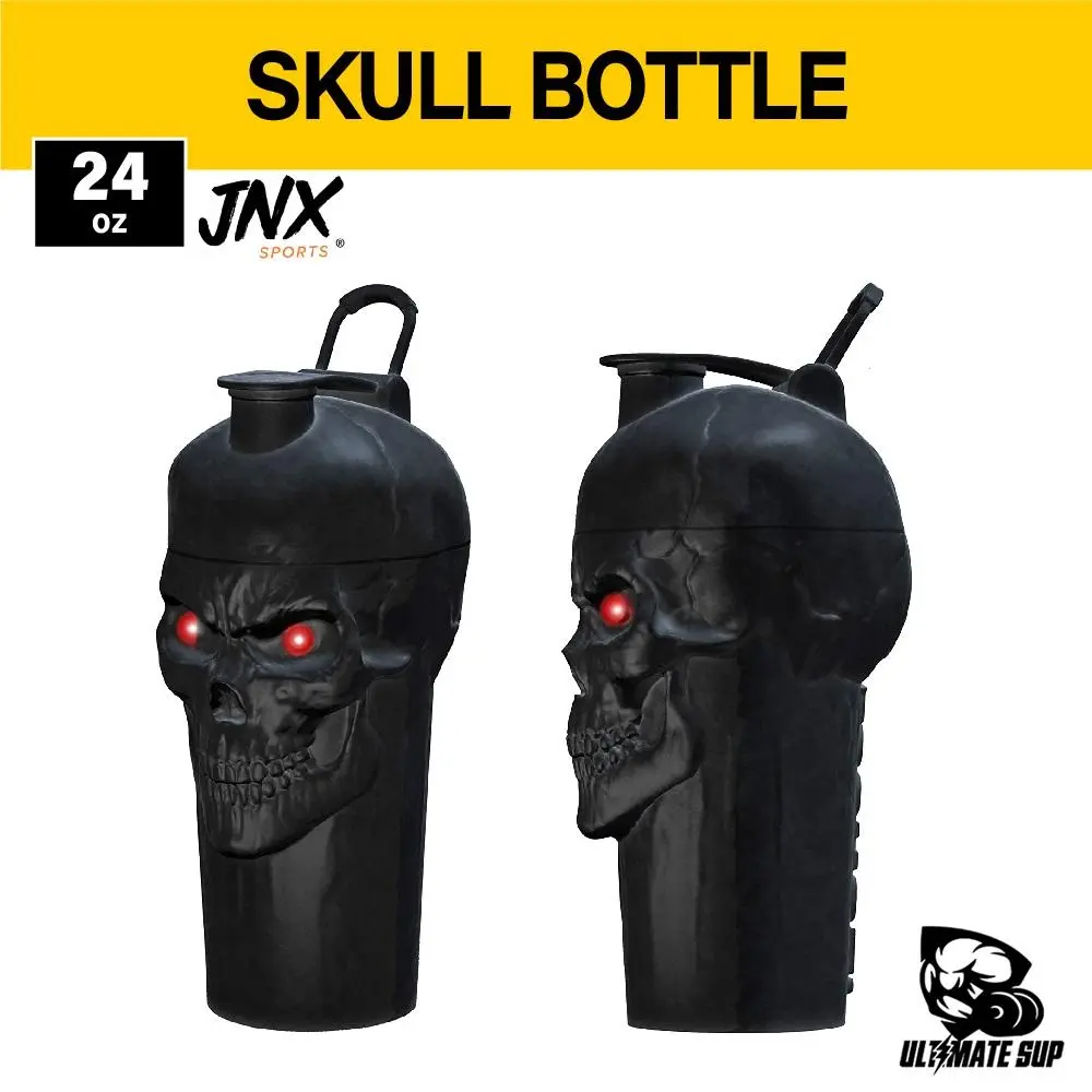 JNX Sports  Shaker Bottle, The Curse Mixer, 24 oz, Full Black Limited Edition With Classic Loop Top