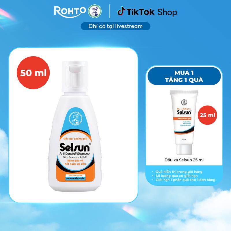 Dầu gội Selsun chống gàu, sạch gàu & hết ngứa da đầu Selsun Anti-Dandruff Shampoo 50ml