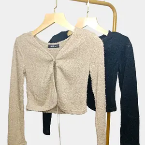 Cardigan Crop Tali serut Wanita Atasan