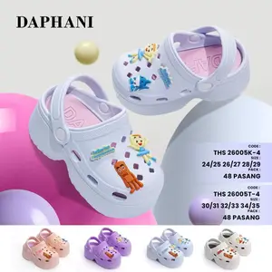 Sandal Anak Perempuan Karakter Balerina Cappuccina & TungTung Sahur Lucu Fashion Kekinian Daphani Clogs Tebal Anti Slip