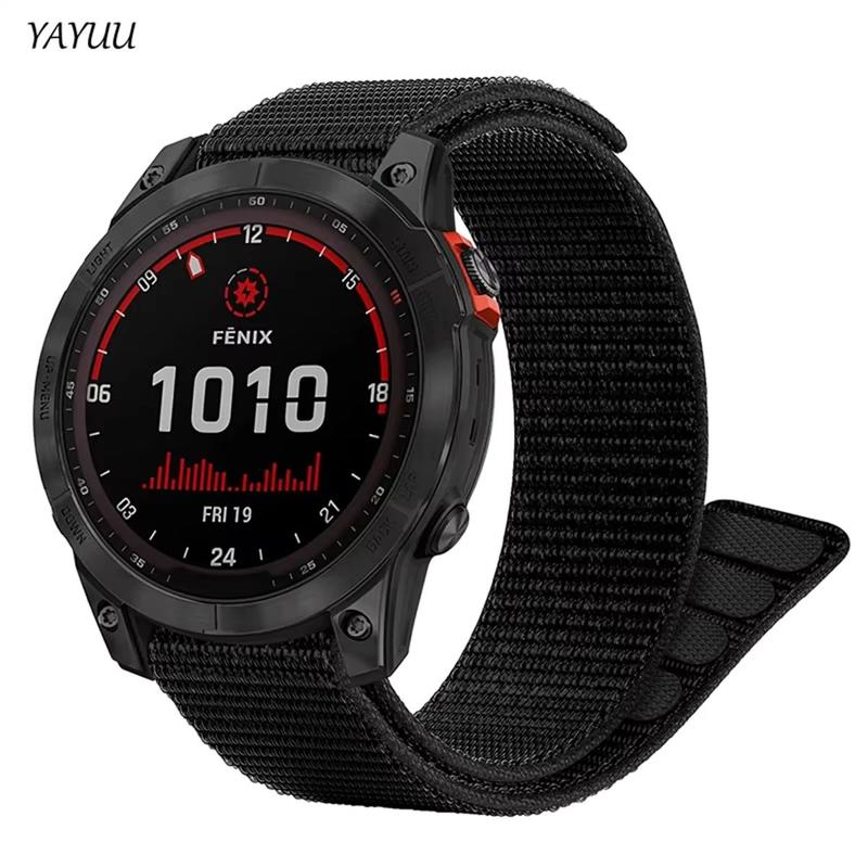 【Fashion watch strap】 YAYUU 26 20 22mm Nylon Watch Band for Garmin Fenix 7X 6X…