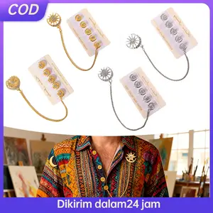 Rantai Baju Melayu Pria Set Butang dan Rumbai / Kancing Baju Melayu Elegan Anti Karat / Aksesori Baju Melayu Lengkap