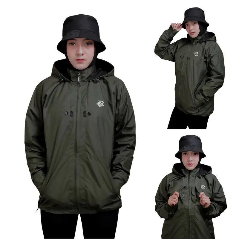 Jaket Pria Red flags Jaket Parasut Casual Adventure Wanita Simpel Bordir Taslan Premium Furing Fleece Tebal Lembut  Windbreaker Original Lokal Red Flags M L XL XXL Mustard 4