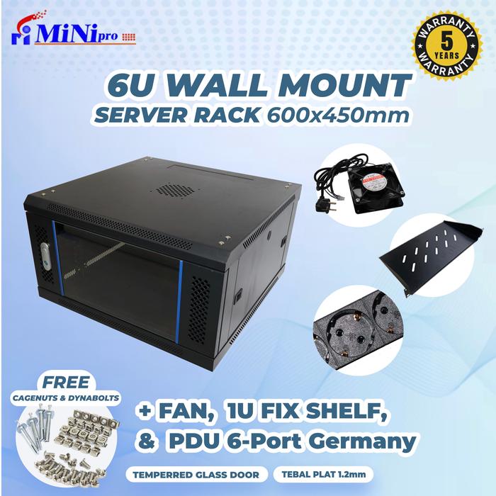Gambar Minipro Rack Server 12U 15U 18U 22U 27U 32U 42U - 6U 600x450mm+complete dari Minipro Network Kota Administrasi Jakarta Pusat 2 Tokopedia