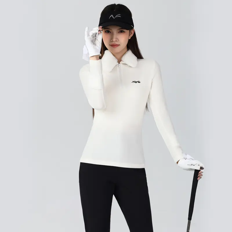 Quần Áo Golf, Dành Cho Nữ, Dài Tay, Dày Và Ấm, Thiết Kế Cổ Áo Lông Thỏ, Cao Cấp Có Thể Tháo Rời Đàn Hồi, Bó Sát, Chất Lượng Cao, Thoải Mái, Thích Hợp Cho Các Môn Thể Thao Giải Trí Ngoài Trời, Quần Dài Chuông, Mùa Thu Và Mùa Đông Mới 8