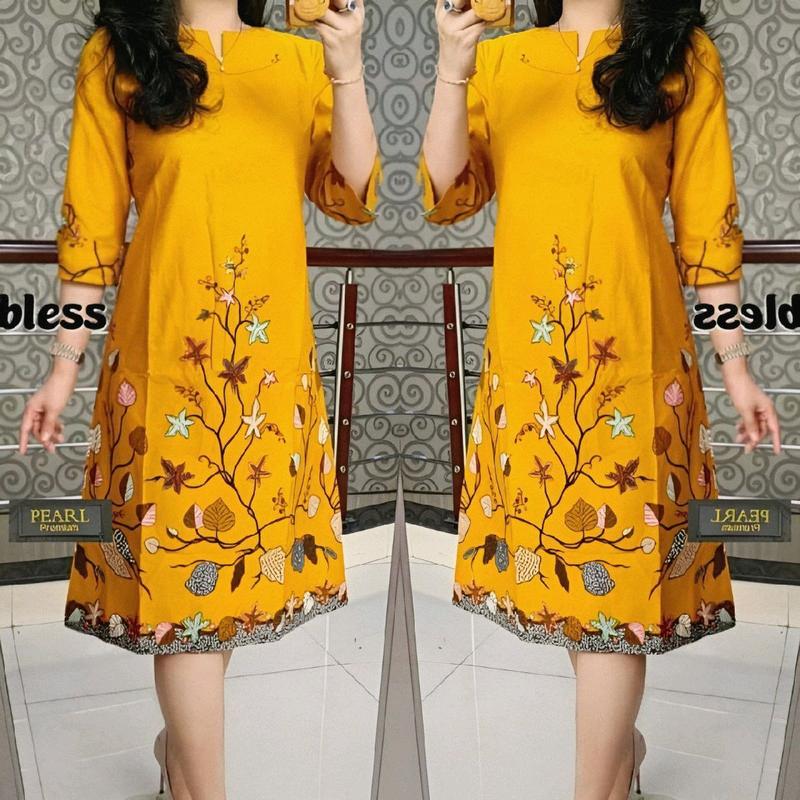 Tunik Batik Kantoran Standar Ld 106cm 8