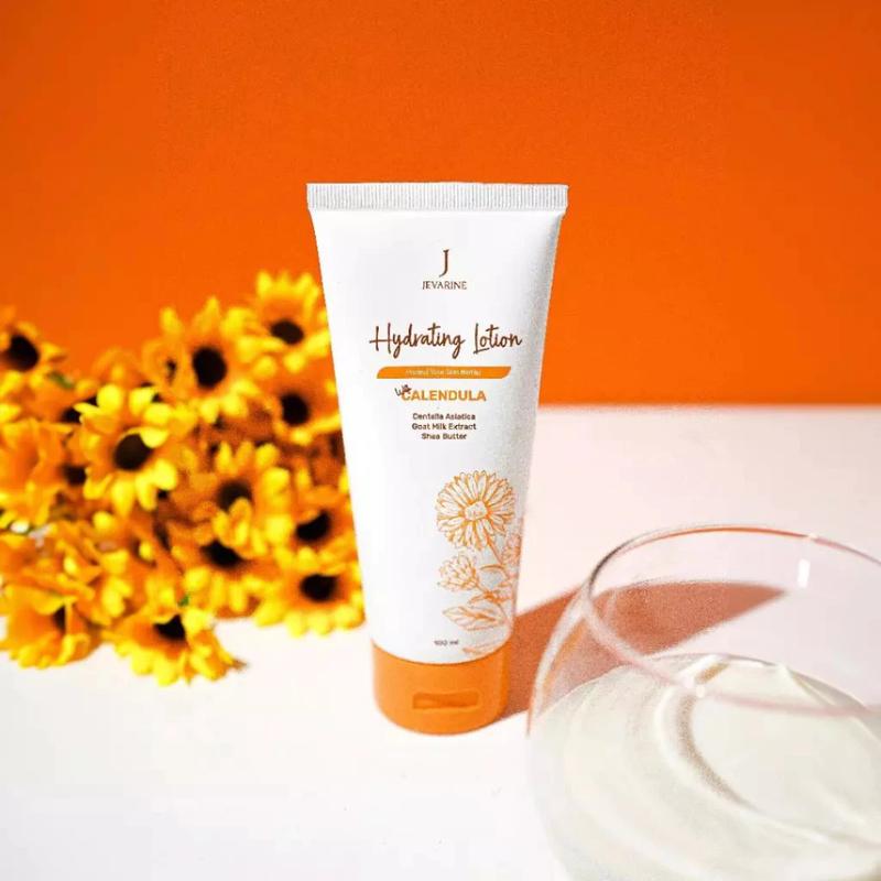 Jevarine Hydrating Lotion Calendula - Jevarine Calendula Body Lotion Membantu Meredakan Kulit Eksim Psoriasis Alergi Ruam Dan Bekas Luka BPOM 4
