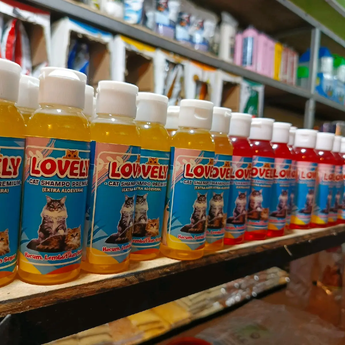 sampo kucing 100ml dengan parian rasa jeruk, melon, lavender
