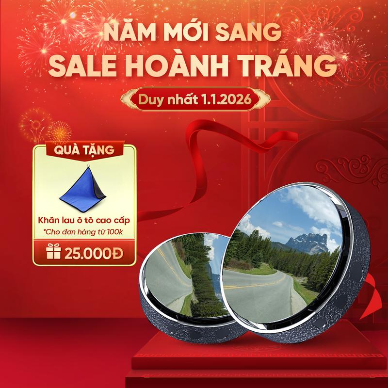   TẶNG KHĂN  UHERO Cặp Gương Cầu Lồi Góc Rộng GCL01 03 Gắn Kính Hậu Ô Tô Xoay 360 Xoá Điểm Mù Sử Dụng Đế Hút Không Để Lại Vết Keo Khó Tẩy 