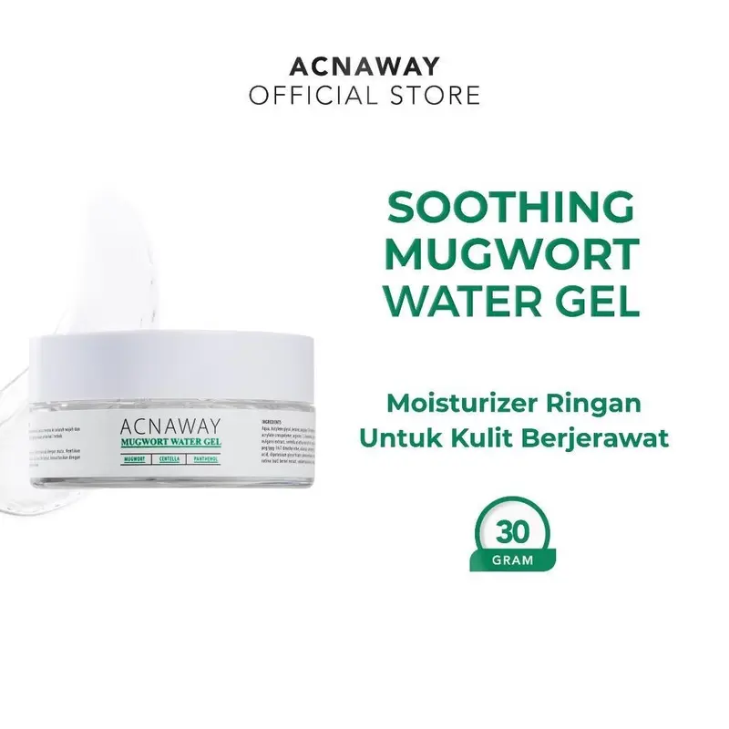 ￼ACNAWAY Mugwort Water Gel Moisturizer with Mugwort + Centella + Panthenol ONLY FOR ACNE SKIN Wajah Niacinamide Ceramide Berjerawat Cooling Hydrating 0