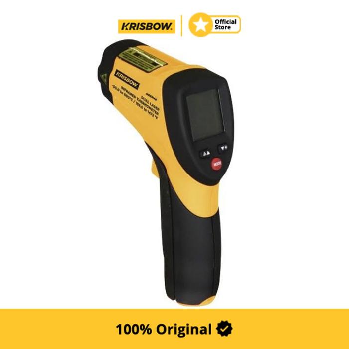 Gambar Krisbow Termometer Infra Red Dual Laser -50-800C - Kuning Dual Laser Thermometer Temperature Tester dari Krisbow Official ID Kab. Bekasi Tokopedia