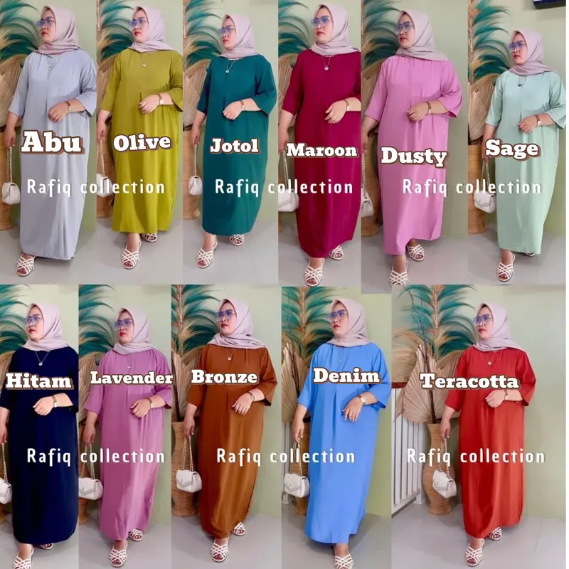 Daster Gamis LD 120 & LD 130cm Lengan 3/4 Busui Cey Crinkle 8
