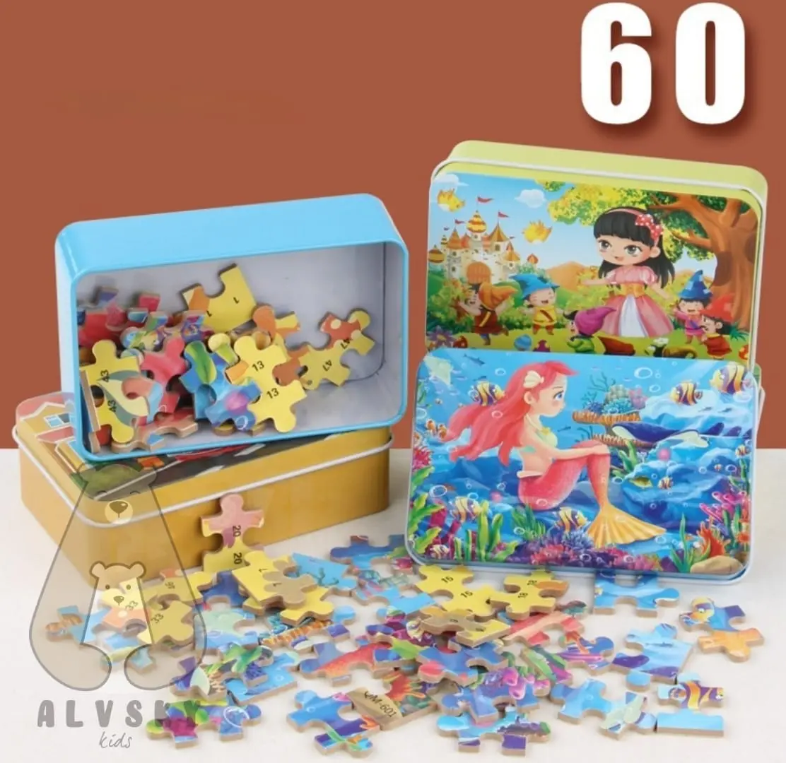 PUZZLE ANAK 60 KEPING LUCU / PUZZLE GAMES KALENG KOTAK ISI 60 PCS Toys pazz el