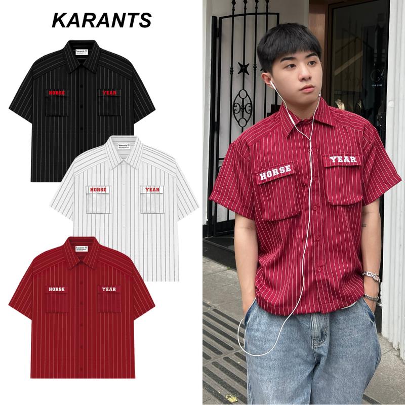 BST Tết 2026 Karants Áo Sơ Mi Boxy Tết Horse Túi Hộp Chi Tiết Thêu Sắc Nét Local Brand Streetwear - KR302