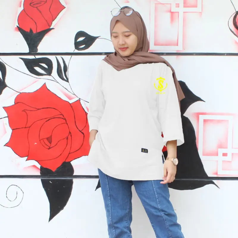 kaos oversize wanita sicalm jumbo lengan panjang premium kaos polos terbaru bahan katun combed 24s tebal adem lembut soft atasan wanita hijab basic muslimah blouse cewek gemoy terlaris Baju Dewasa Oblong 1