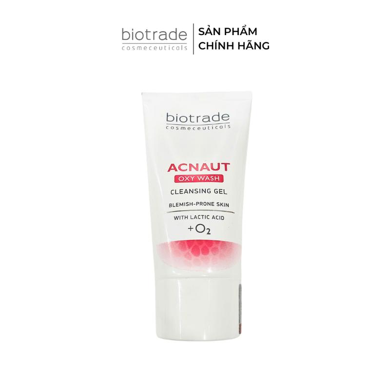  Sữa Rửa Mặt Dạng Gel Dành Cho Da Mụn 50ml - Biotrade Acnaut Oxy Wash Cleansing Gel 