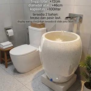 ONGKIR SESUAI APLIKASI Bak Mandi Viral Model Buyung 72cm x 46cm Kapasitas 100 Liter Bahan Pasir Laut Finishing Glossy