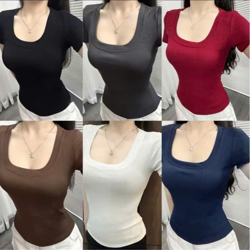 Áo thun nữ form babytee cổ vuông tay ngắn phong cách Hàn Quốc M158